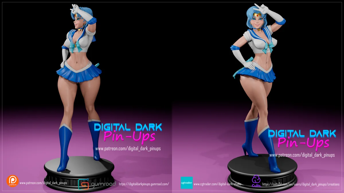 Sailor Girl | Fan Art | 3D Printed Resin Model Garage Kit | *Un-Painted* | Digital Dark 6