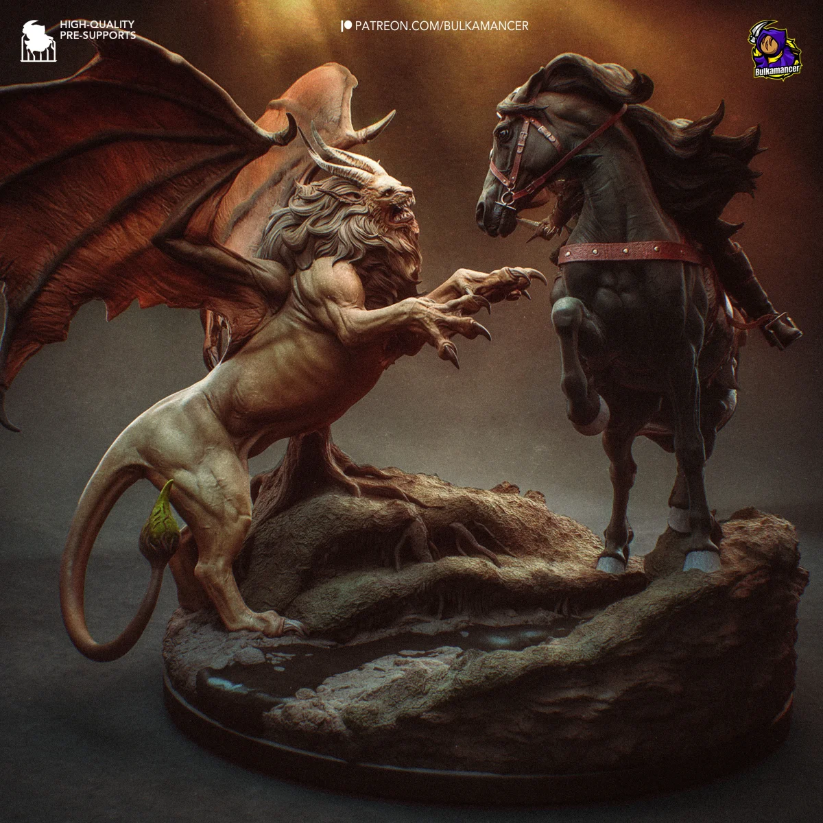 Ciri vs Manticore | Fan Art | 3D Printed Resin Model Garage Kit | *Un-Painted* | Bulkamancer 6