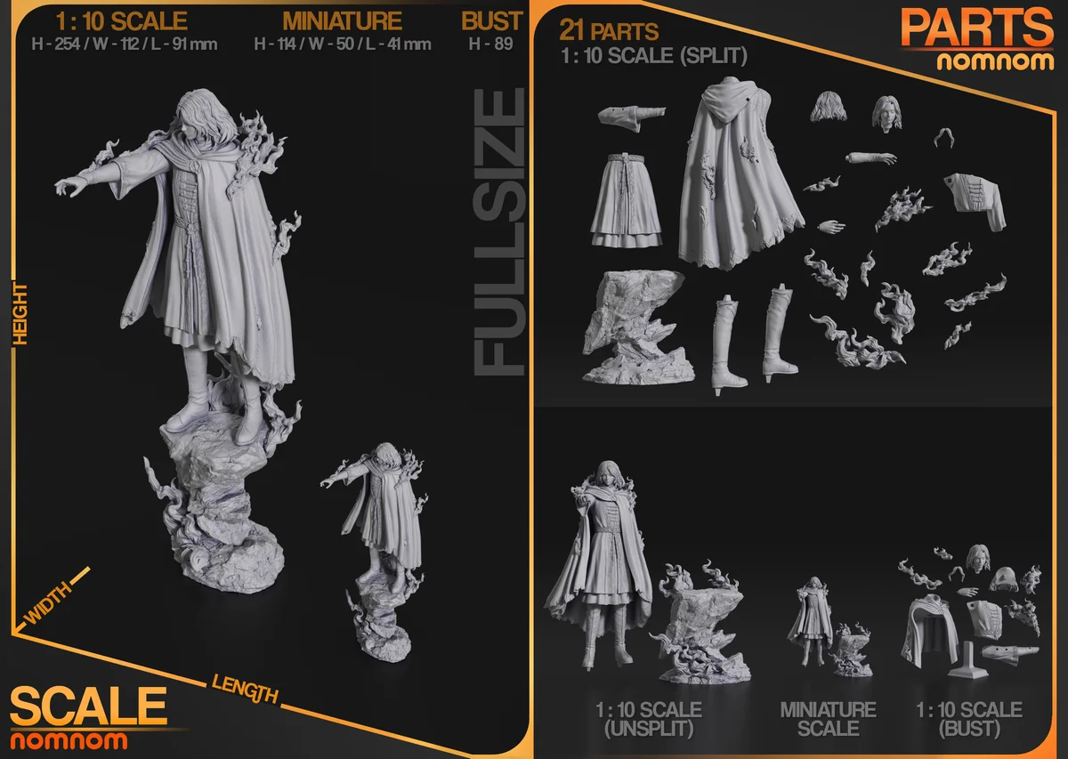 Melina | Fan Art | 3D Printed Resin Model Garage Kit | *Un-Painted* | Nomnom 3