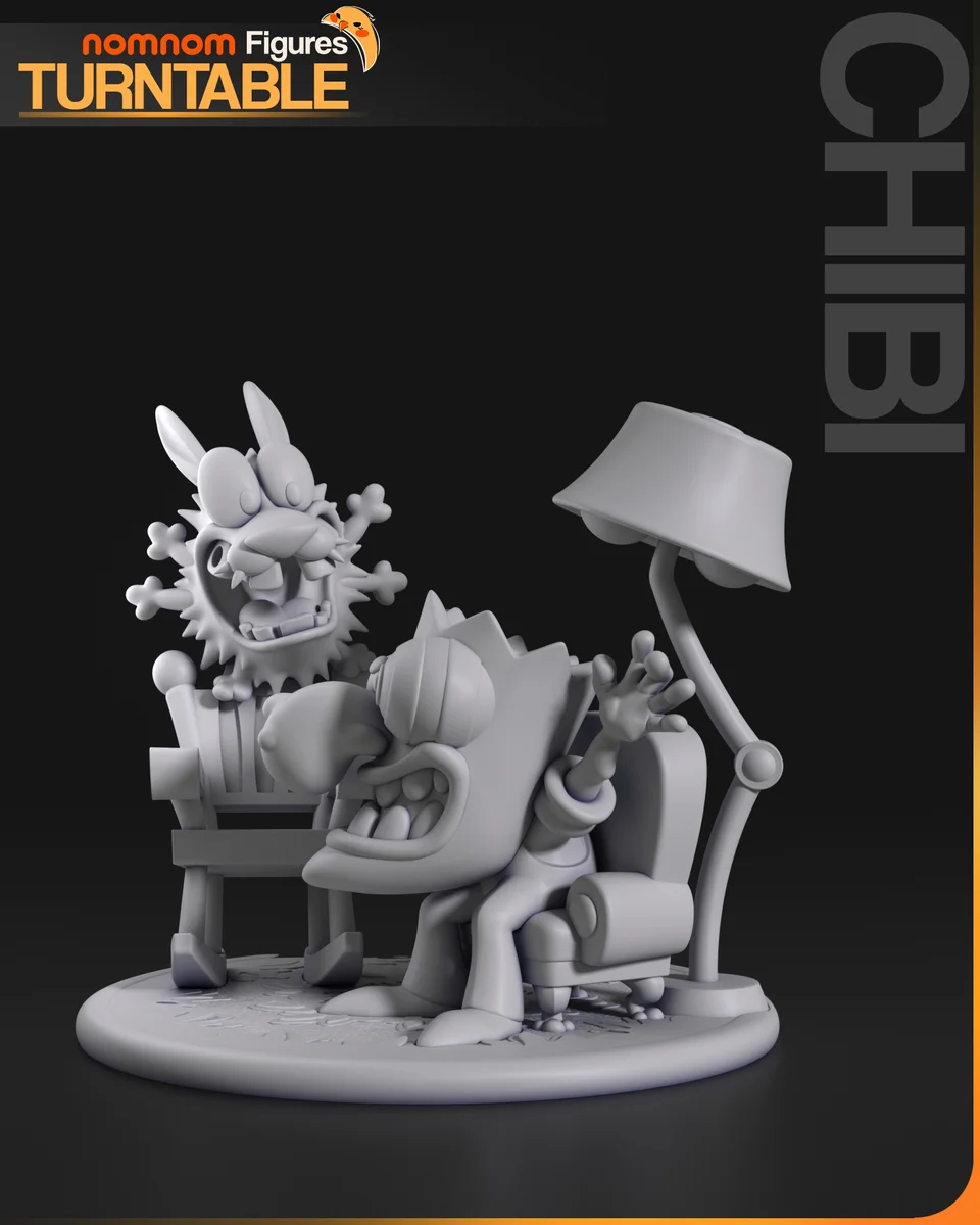 Chibi Courage the Cowardly Dog | Fan Art | 3D Printed Resin Model Garage Kit | *Un-Painted* | Nomnom 6