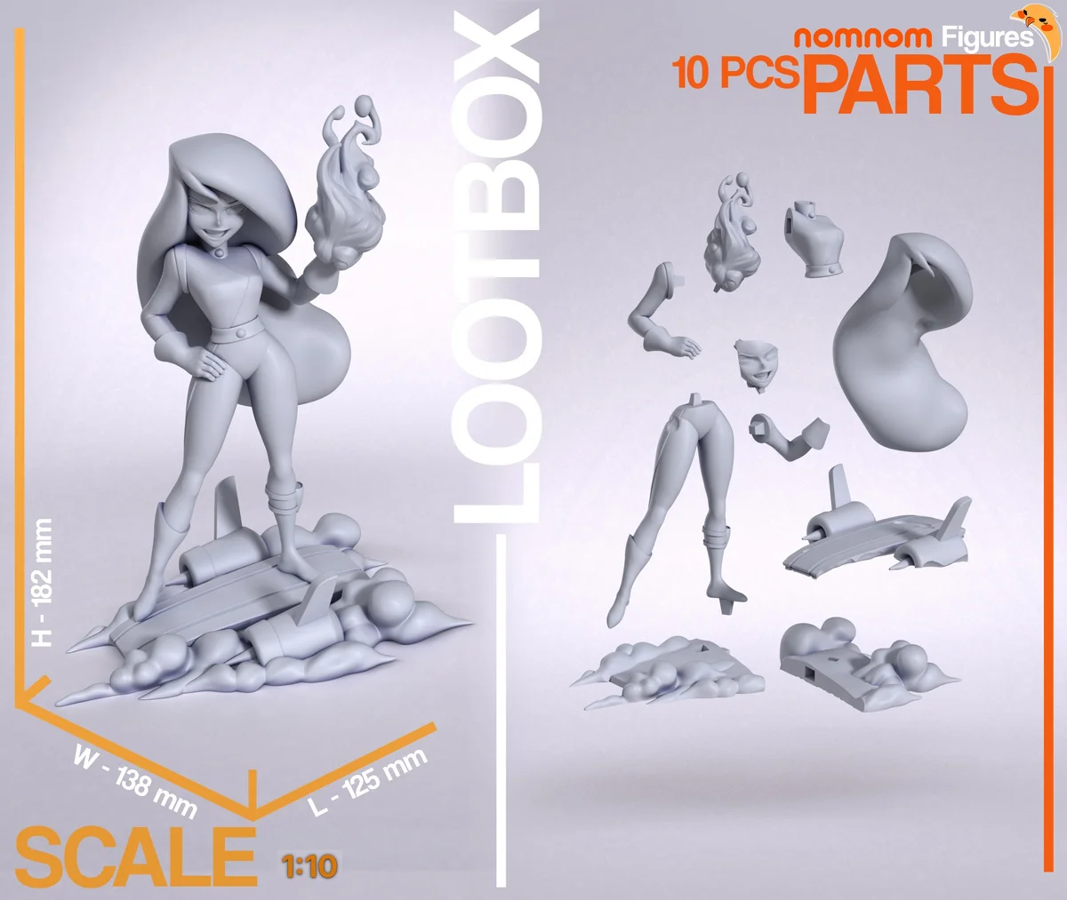 Shego | Fan Art | 3D Printed Resin Model Garage Kit | *Un-Painted* | Nomnom 3