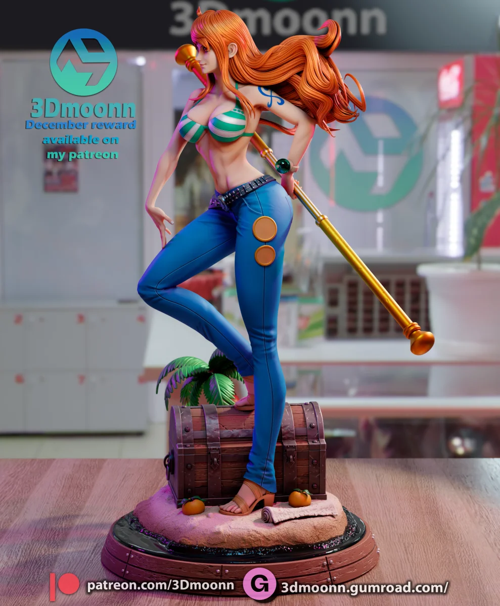 Nami | Fan Art | 3D Printed Resin Model Garage Kit | *Un-Painted* | 3DMoonn 3