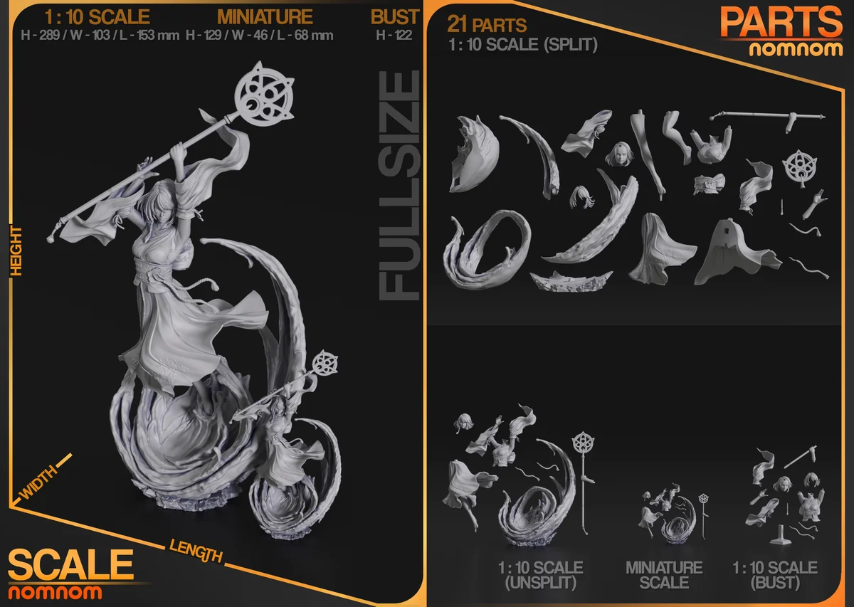 Yuna | Fan Art | 3D Printed Resin Model Garage Kit | *Un-Painted* | Nomnom 7