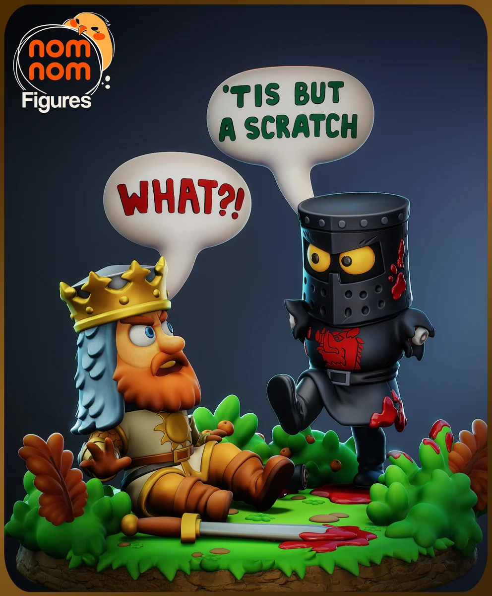 Chibi The Black Knight | Fan Art | 3D Printed Resin Model Garage Kit | *Un-Painted* | Nomnom