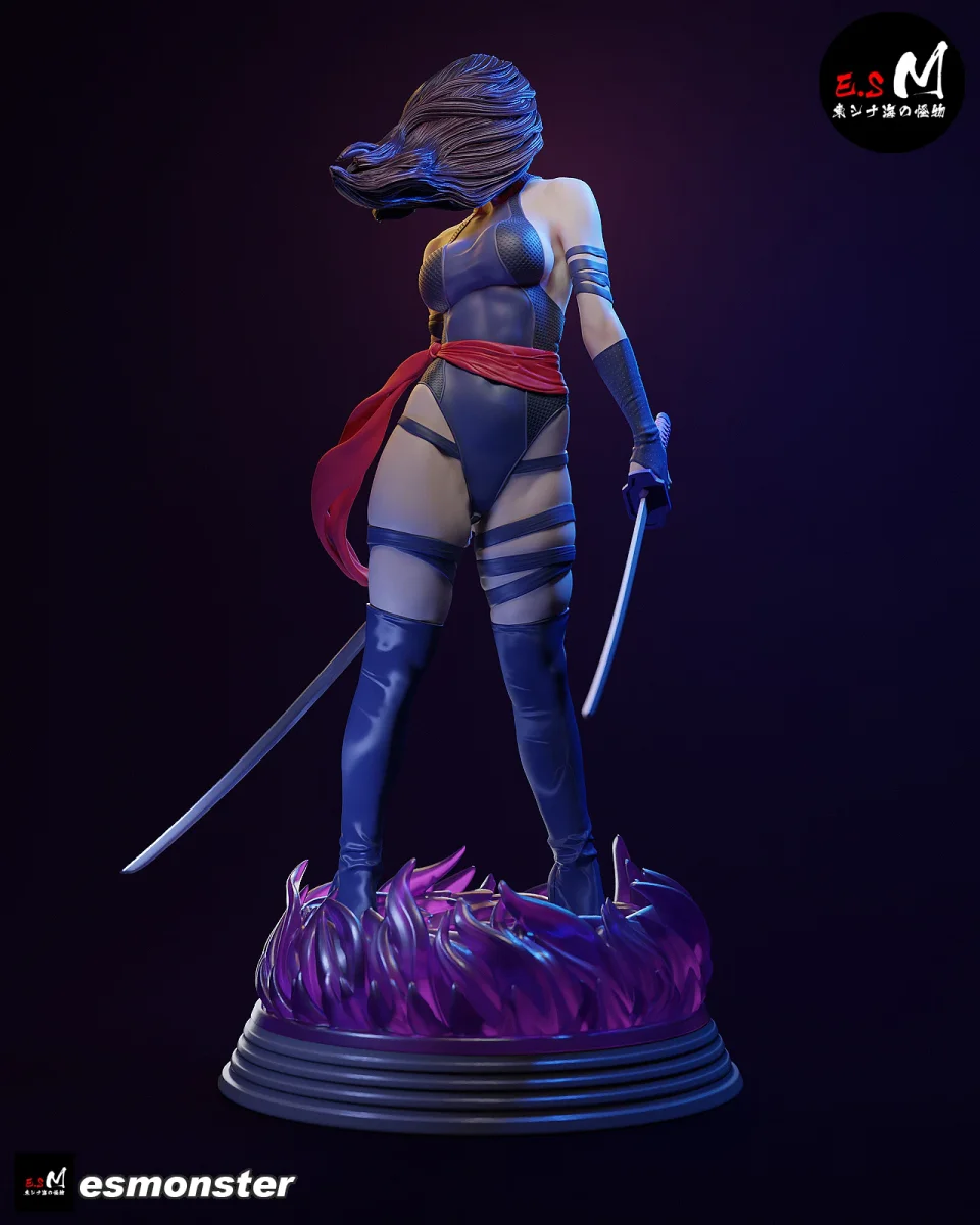 Psylocke v2 | Fan Art | 3D Printed Resin Model Garage Kit | *Un-Painted* | ES Monster 4