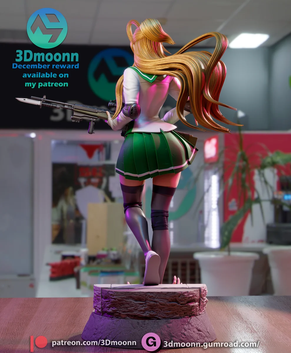 Rei Miyamoto | Fan Art | 3D Printed Resin Model Garage Kit | *Un-Painted* | 3DMoonn 4