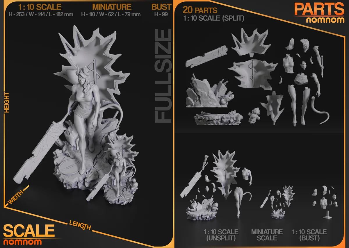 Malevola | Fan Art | 3D Printed Resin Model Garage Kit | *Un-Painted* | Nomnom 7