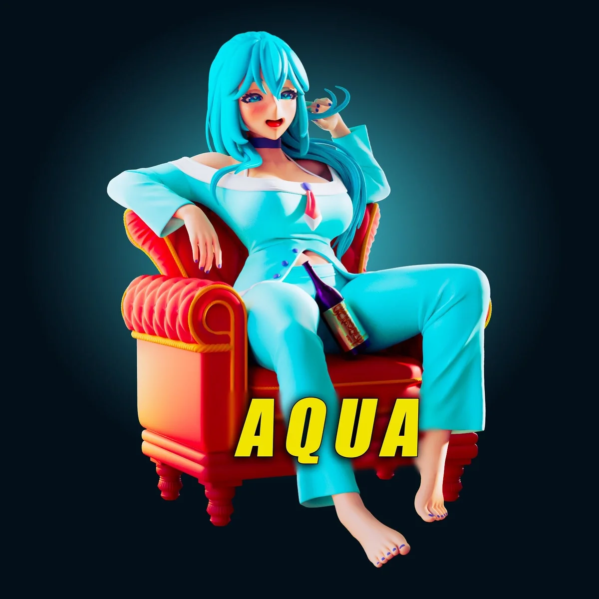Aqua | Fan Art | 3D Printed Resin Model Garage Kit | *Un-Painted* | Officer Rhu