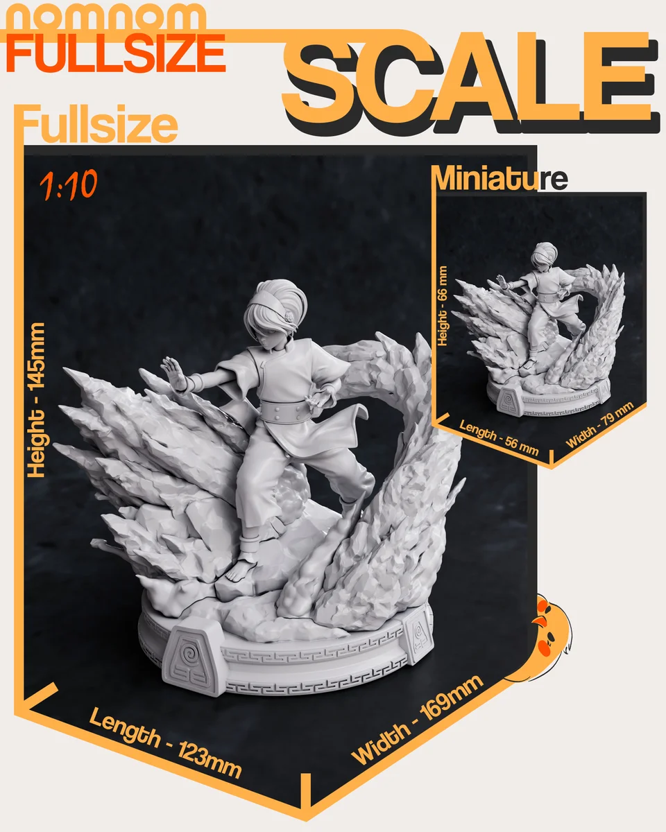 Toph | Fan Art | 3D Printed Resin Model Garage Kit | *Un-Painted* | Nomnom 4