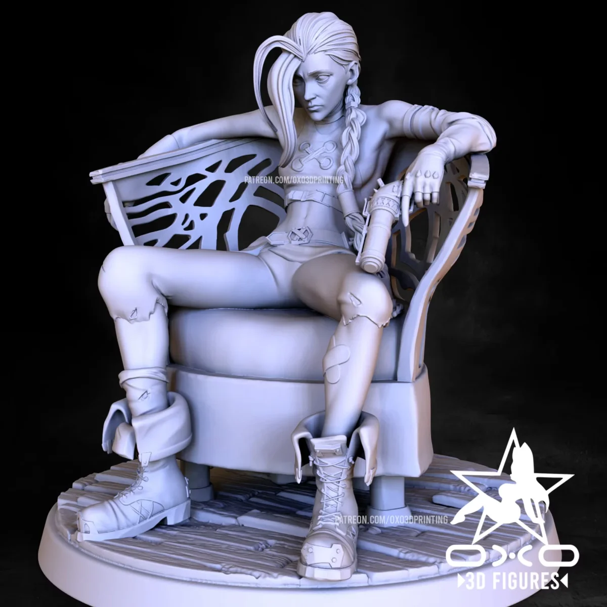 Jinx | Fan Art | 3D Printed Resin Model Garage Kit | *Un-Painted* | OXO3D 3