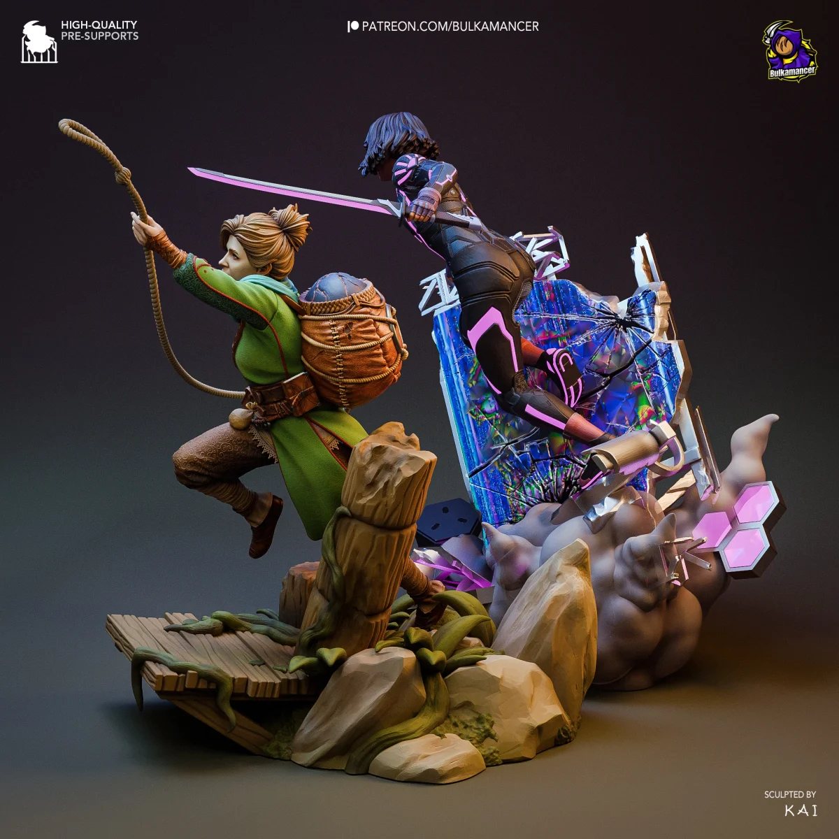 Mio & Zoe | Fan Art | 3D Printed Resin Model Garage Kit | *Un-Painted* | Bulkamancer 4