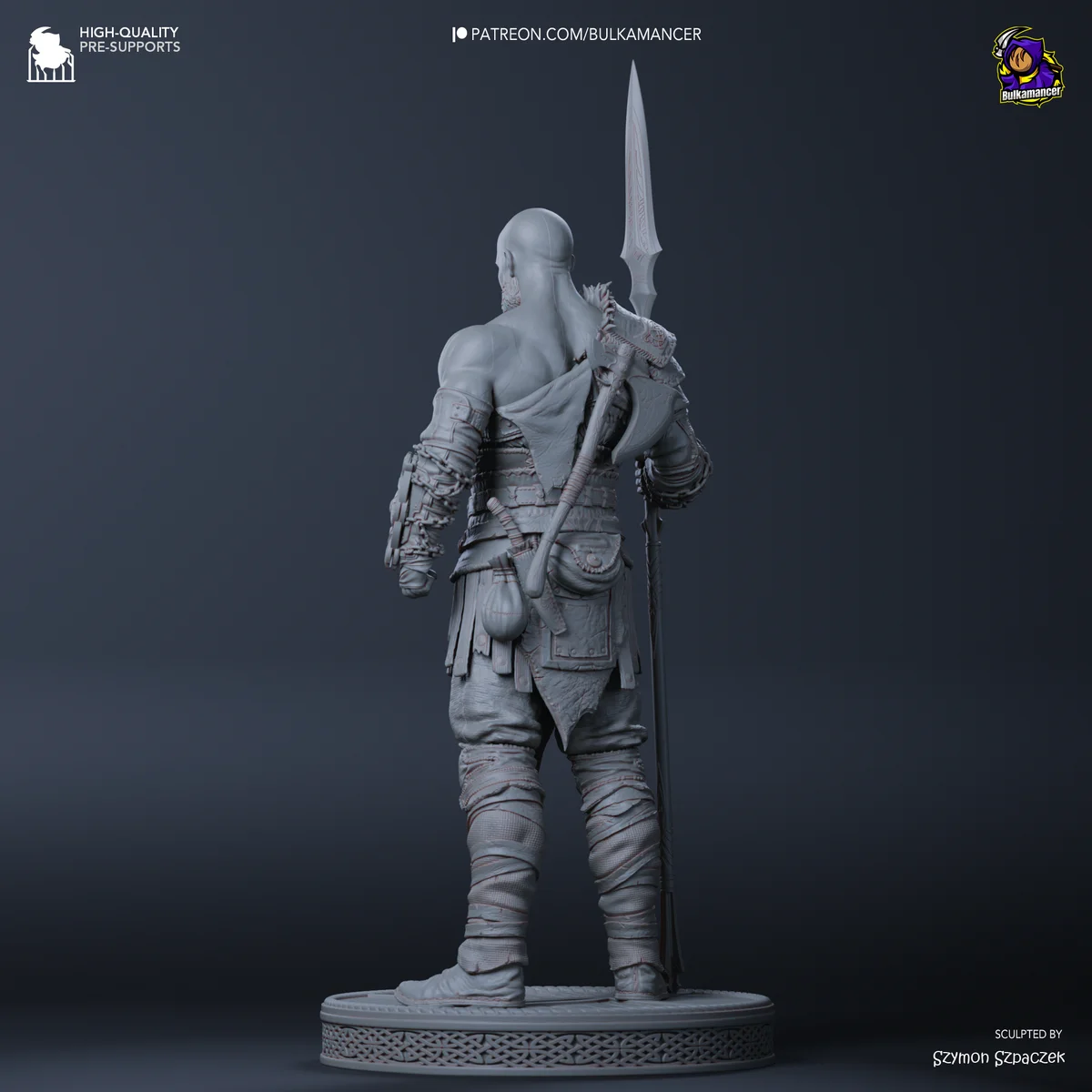 Kratos | Fan Art | 3D Printed Resin Model Garage Kit | *Un-Painted* | Bulkamancer 8