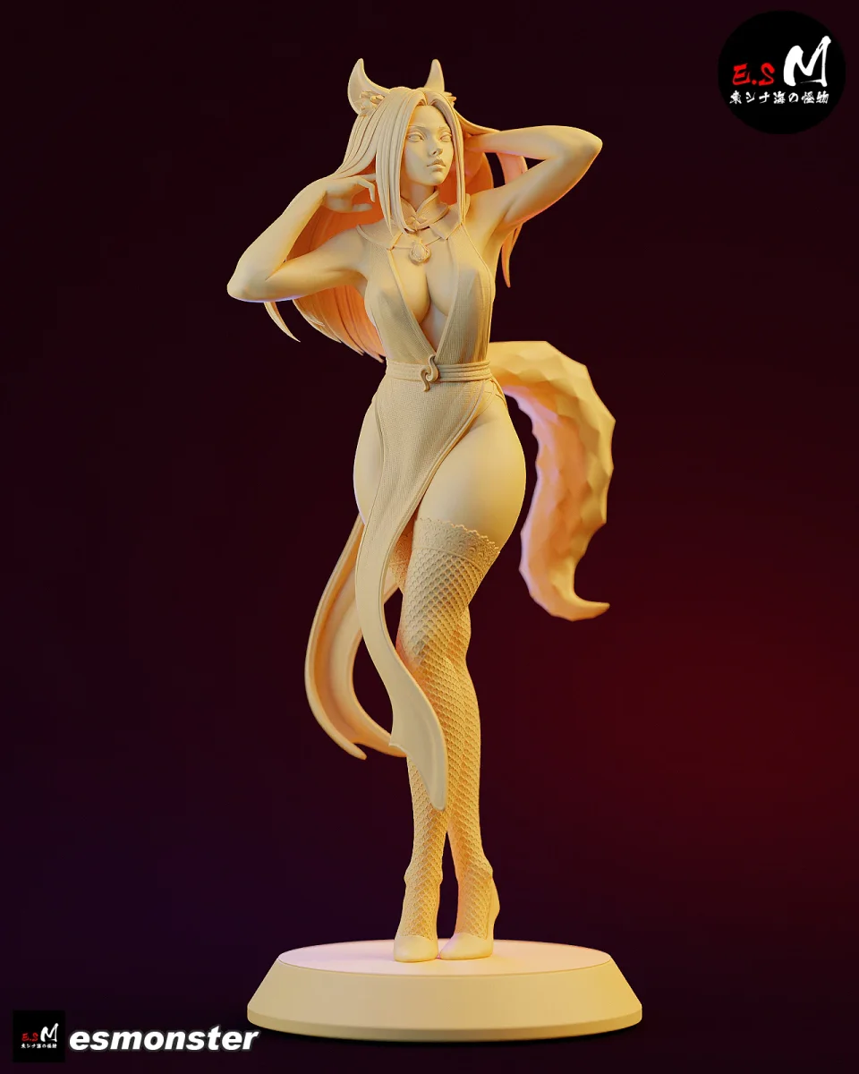 Ahri | Fan Art | 3D Printed Resin Model Garage Kit | *Un-Painted* | ES Monster 9