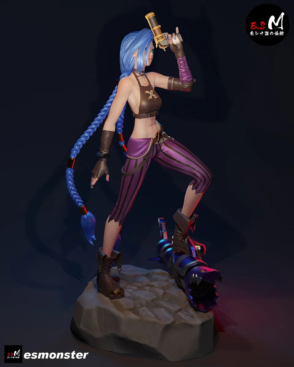 Jinx | Fan Art | 3D Printed Resin Model Garage Kit | *Un-Painted* | ES Monster 3