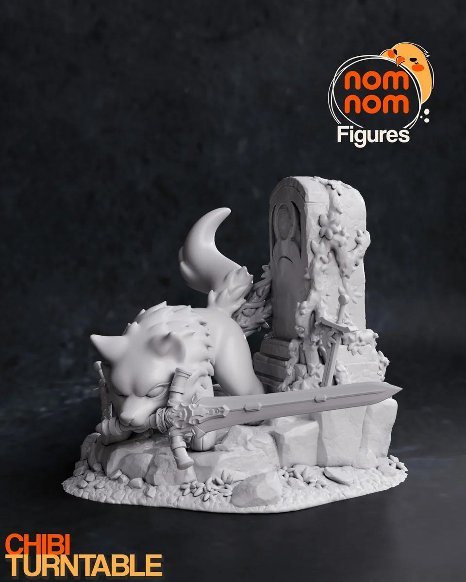 Chibi Great Grey Wolf Sif | Fan Art | 3D Printed Resin Model Garage Kit | *Un-Painted* | Nomnom 6