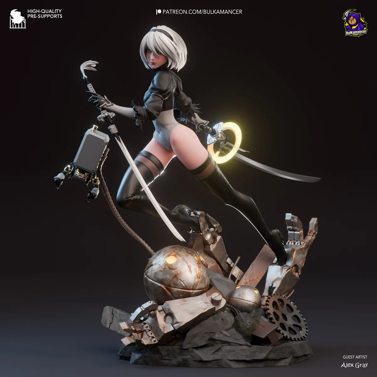 2B | Fan Art | 3D Printed Resin Model Garage Kit | *Un-Painted* | Bulkamancer 4