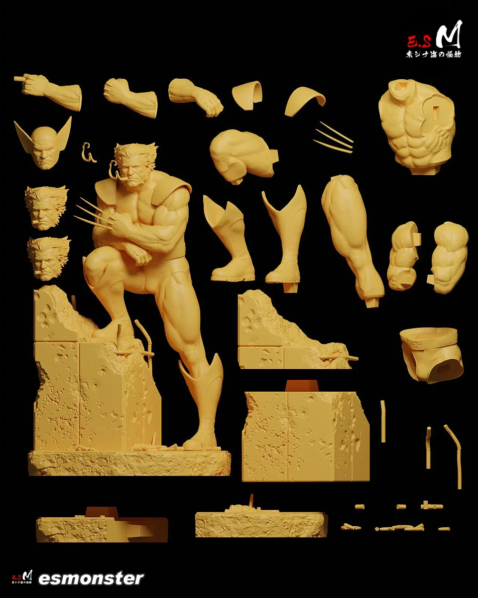 Wolverine | Fan Art | 3D Printed Resin Model Garage Kit | *Un-Painted* | ES Monster 5