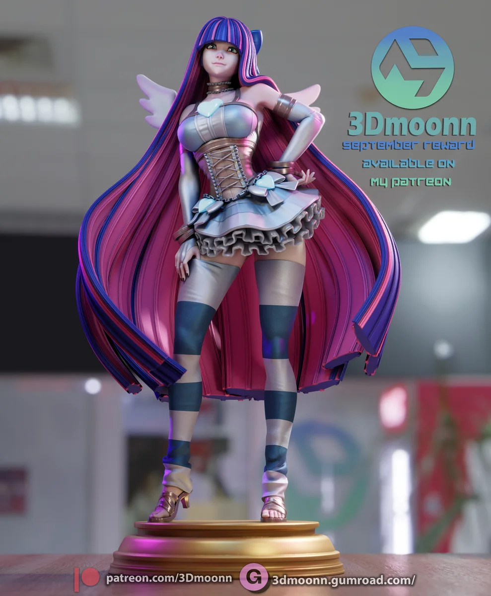 Stocking (Panty & Stocking) | Fan Art | 3D Printed Resin Model Garage Kit | *Un-Painted* | 3DMoonn 4