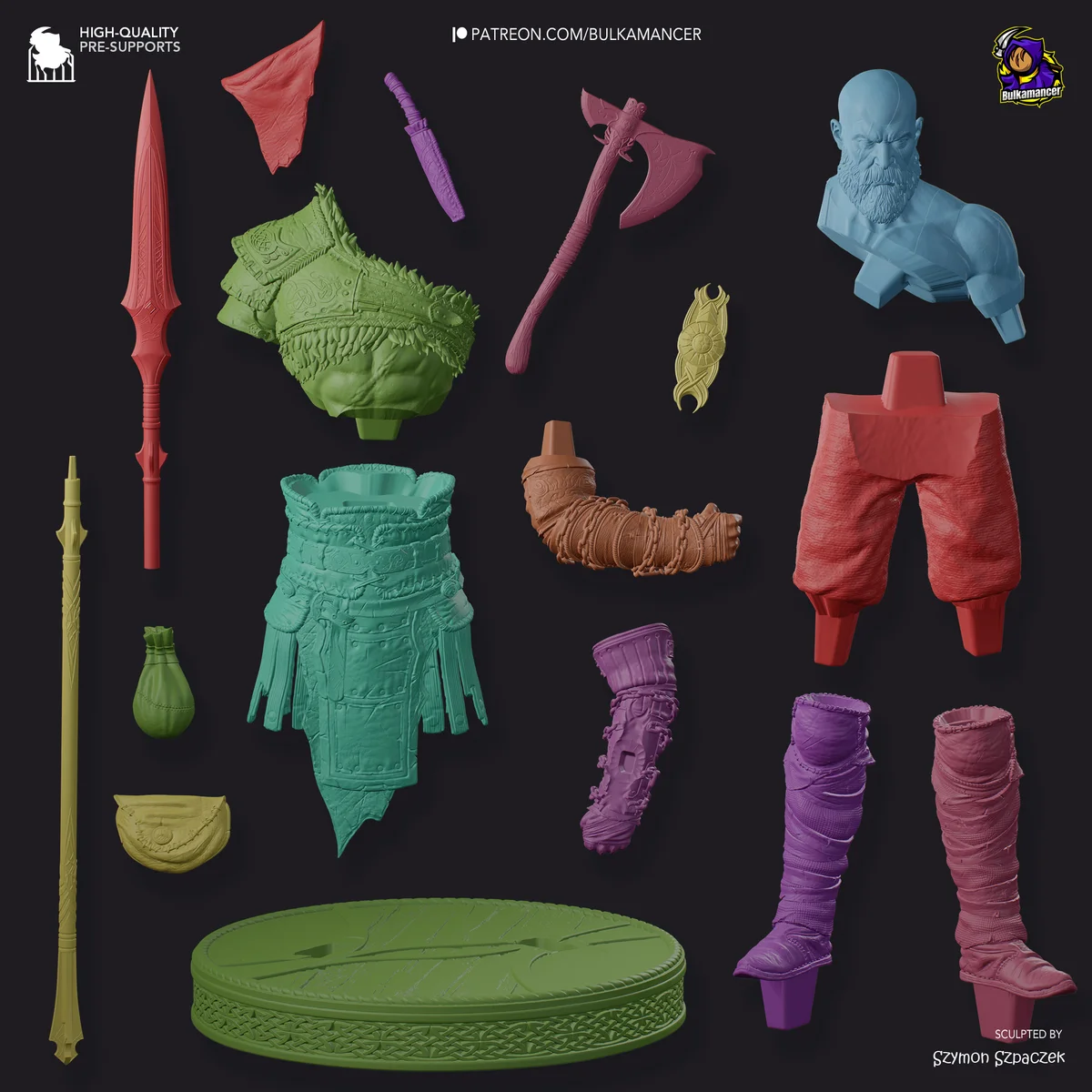 Kratos | Fan Art | 3D Printed Resin Model Garage Kit | *Un-Painted* | Bulkamancer 5