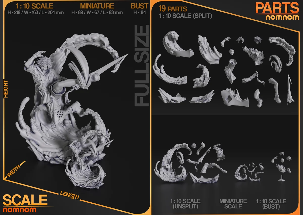 Tidus | Fan Art | 3D Printed Resin Model Garage Kit | *Un-Painted* | Nomnom 3