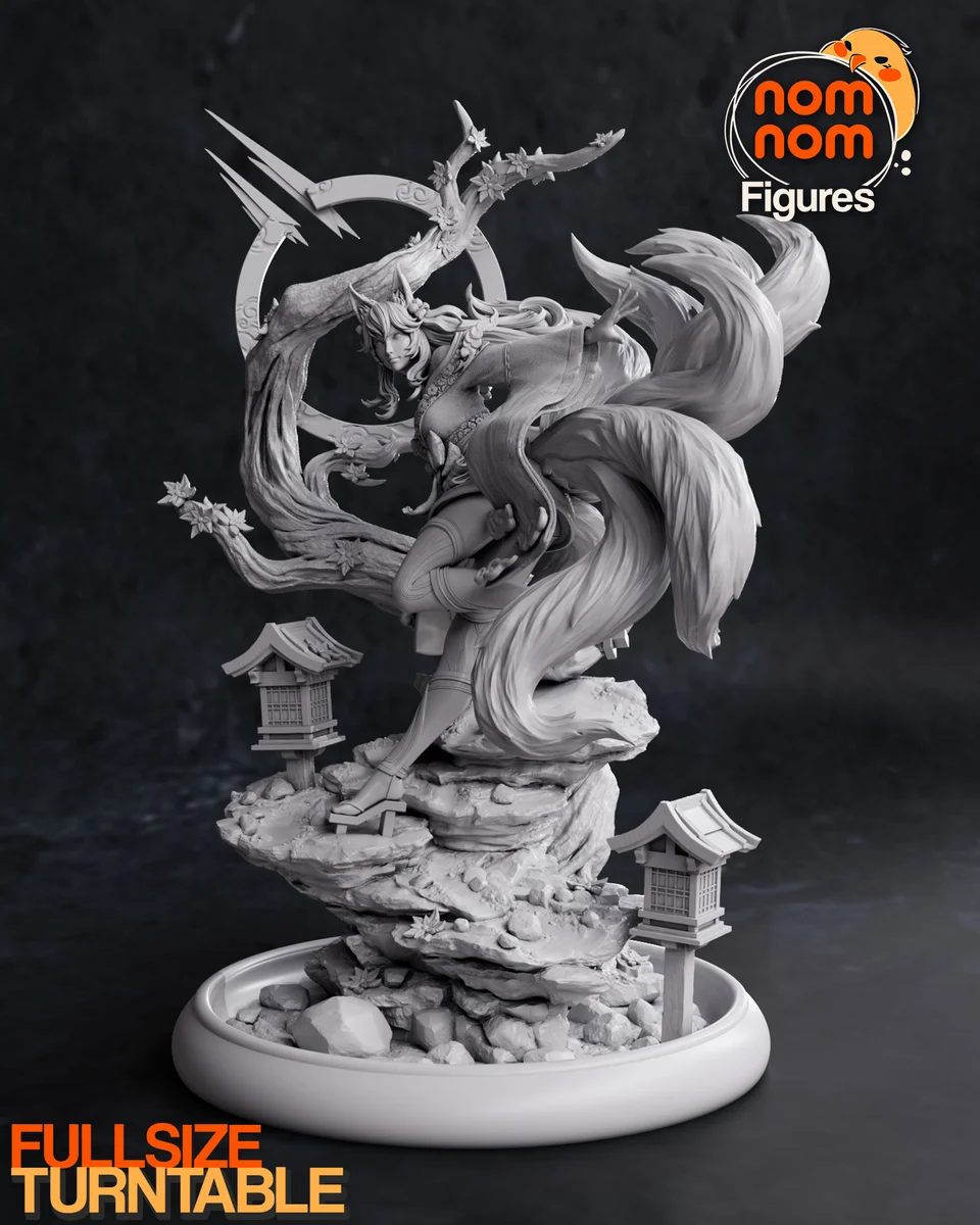 Ahri Spirit Blossom | Fan Art | 3D Printed Resin Model Garage Kit | *Un-Painted* | Nomnom 8