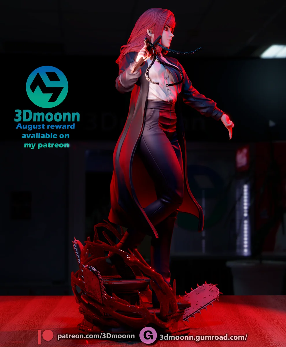 Makima | Fan Art | 3D Printed Resin Model Garage Kit | *Un-Painted* | 3DMoonn 5
