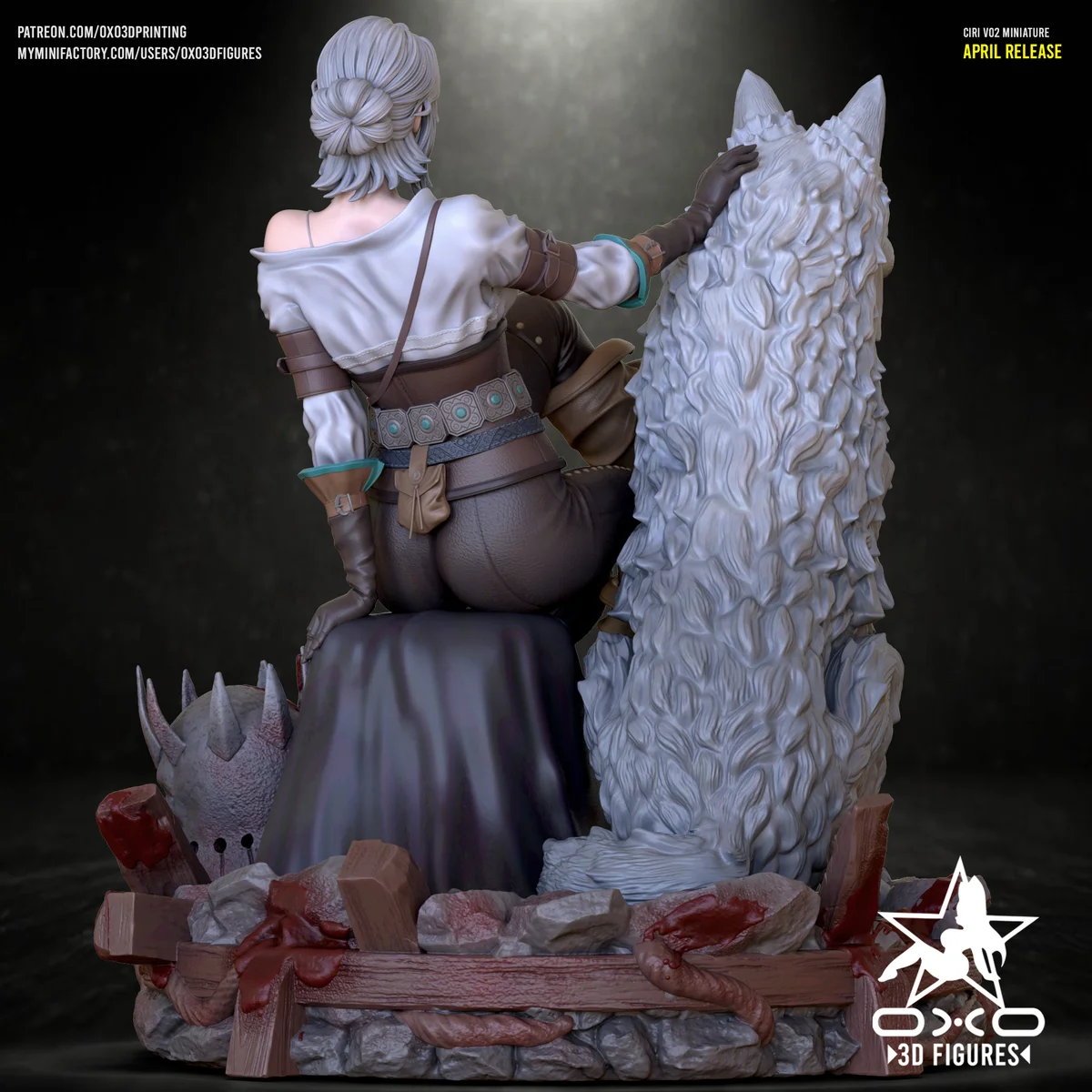 Ciri v02 | Fan Art | 3D Printed Resin Model Garage Kit | *Un-Painted* | OXO3D 3