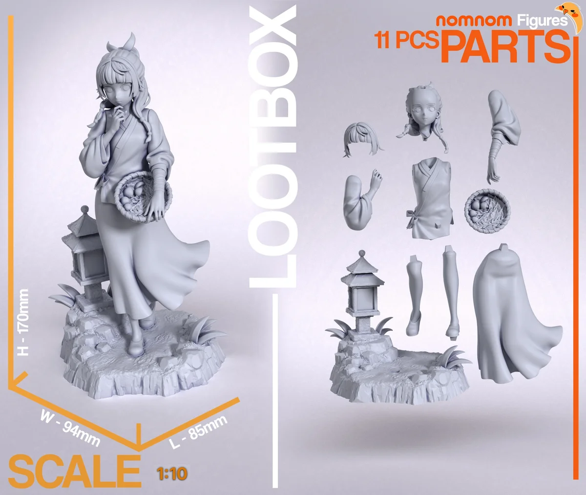 Maomao | Fan Art | 3D Printed Resin Model Garage Kit | *Un-Painted* | Nomnom 3