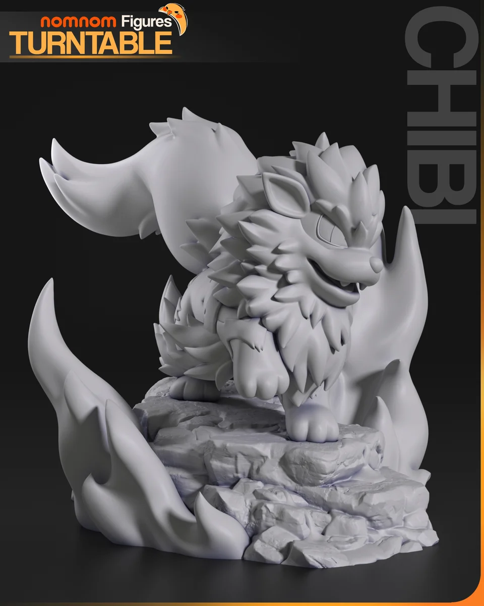 Chibi Arcanine | Fan Art | 3D Printed Resin Model Garage Kit | *Un-Painted* | Nomnom 7