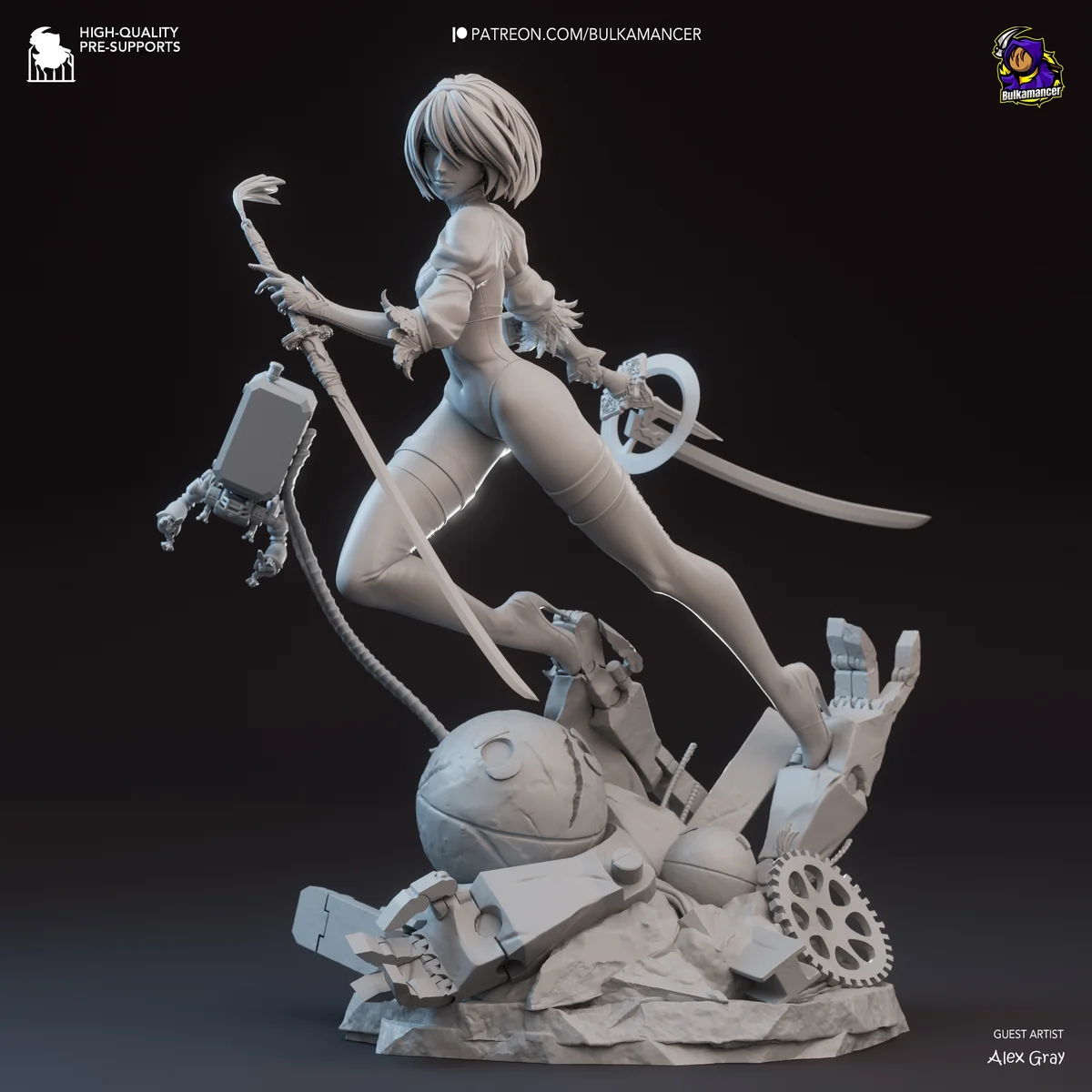 2B | Fan Art | 3D Printed Resin Model Garage Kit | *Un-Painted* | Bulkamancer 9