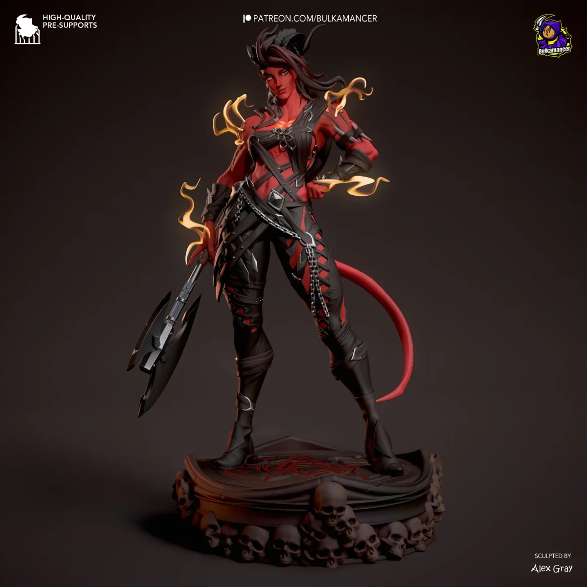 Karlach - Stylized | Fan Art | 3D Printed Resin Model Garage Kit | *Un-Painted* | Bulkamancer 4