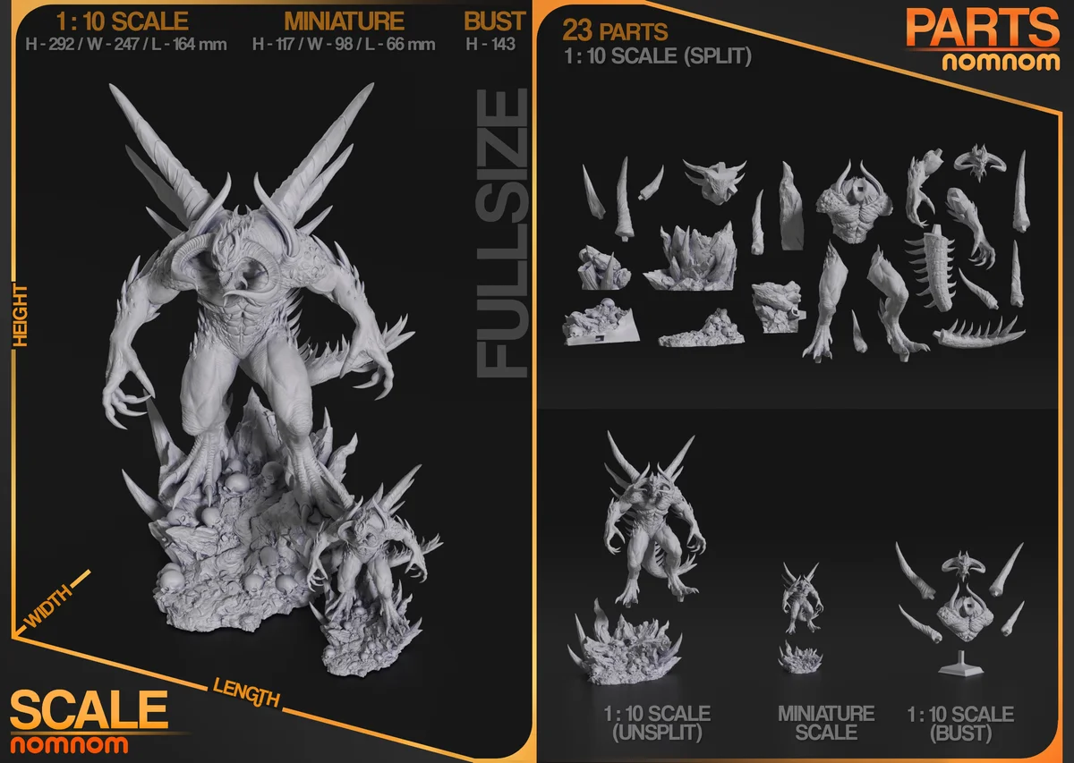 Dark Lord | Fan Art | 3D Printed Resin Model Garage Kit | *Un-Painted* | Nomnom 3