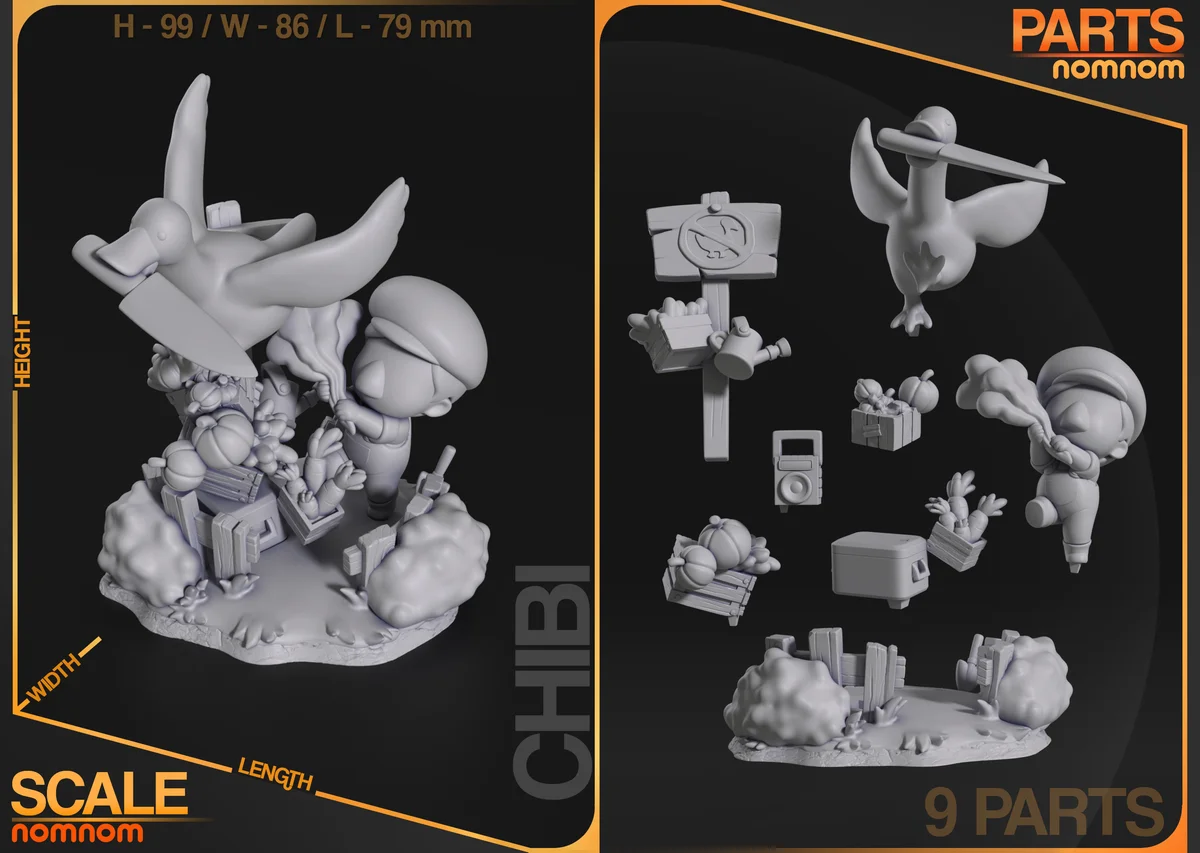 Chibi Goose | Fan Art | 3D Printed Resin Model Garage Kit | *Un-Painted* | Nomnom 3