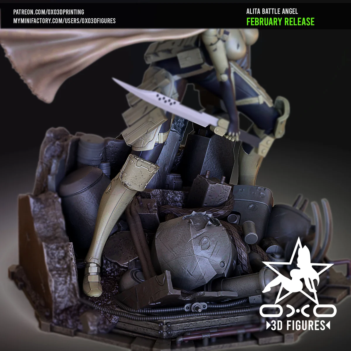 Alita Battle Angel | Fan Art | 3D Printed Resin Model Garage Kit | *Un-Painted* | OXO3D 3