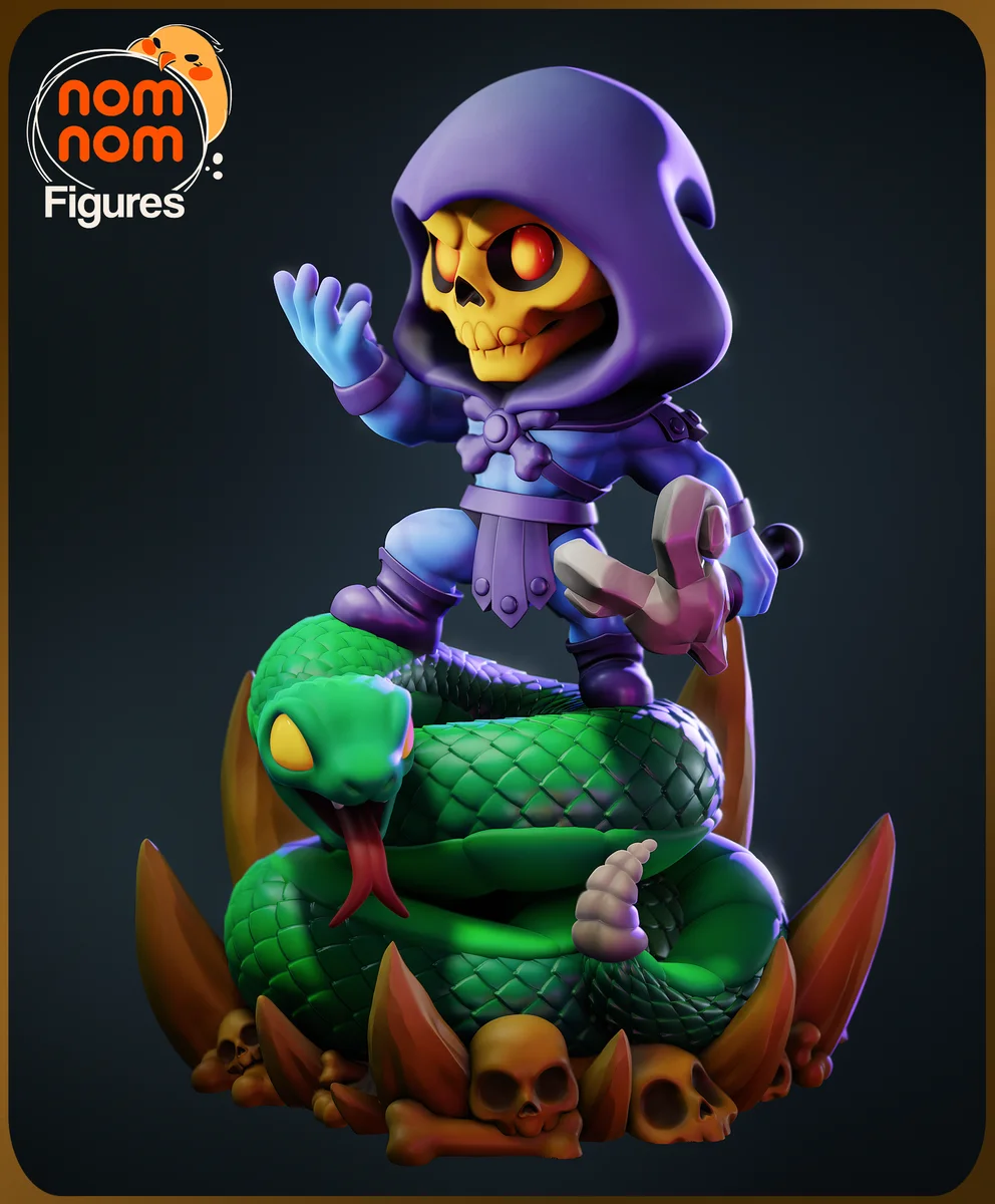 Chibi Skeletor | Fan Art | 3D Printed Resin Model Garage Kit | *Un-Painted* | Nomnom
