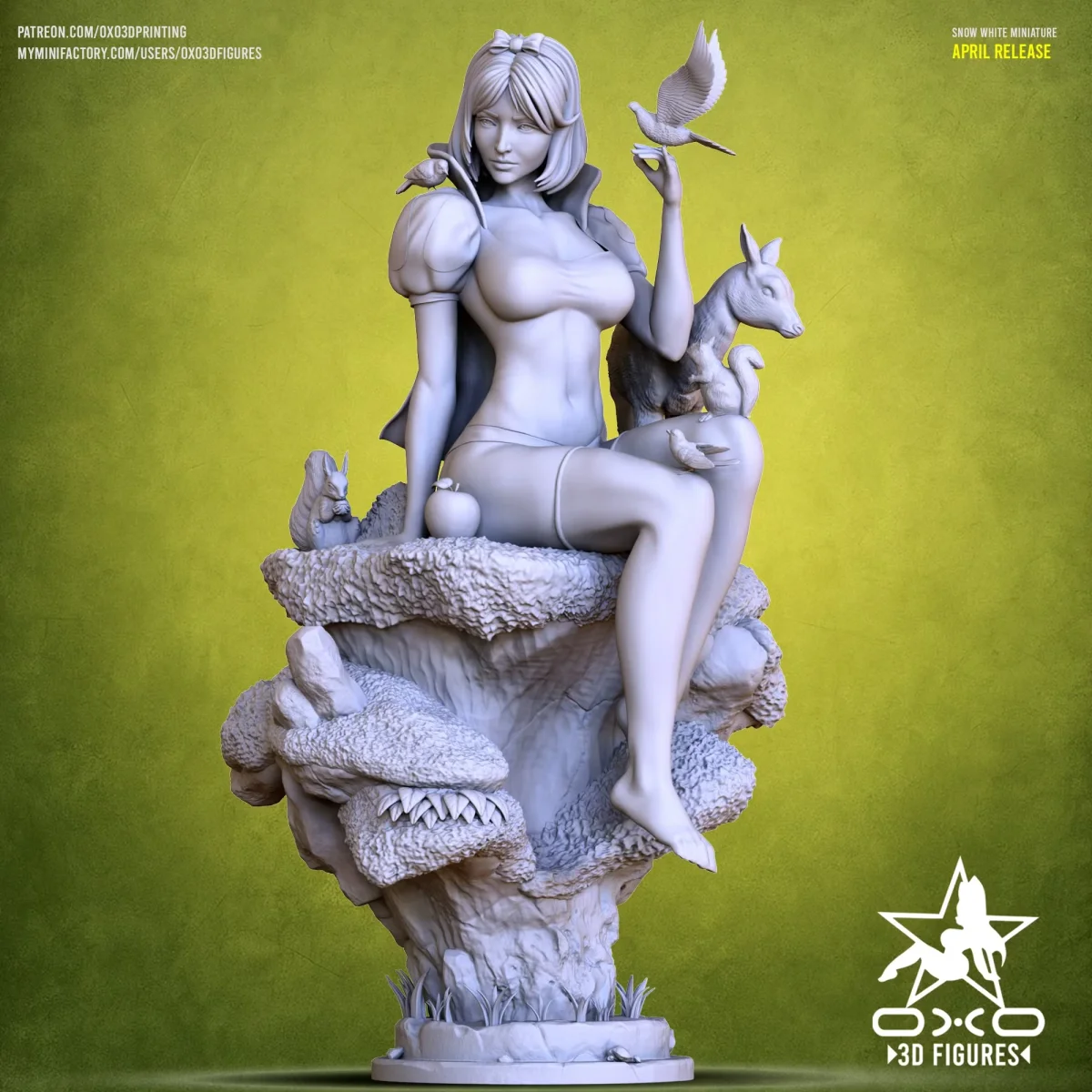 Snow White | Fan Art | 3D Printed Resin Model Garage Kit | *Un-Painted* | OXO3D 5