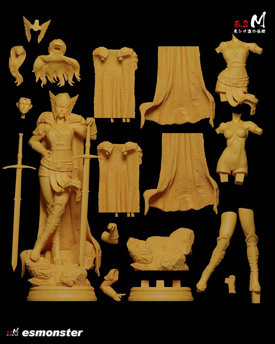 Lady Sif | Fan Art | 3D Printed Resin Model Garage Kit | *Un-Painted* | ES Monster 5