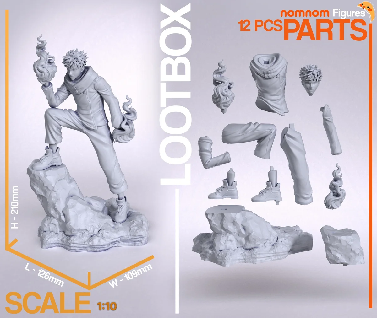 Yuji | Fan Art | 3D Printed Resin Model Garage Kit | *Un-Painted* | Nomnom 3