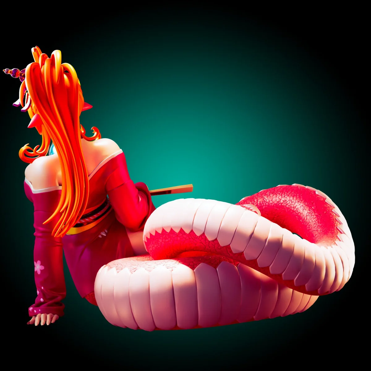 Snake Monster | Fan Art | 3D Printed Resin Model Garage Kit | *Un-Painted* | Officer Rhu 4