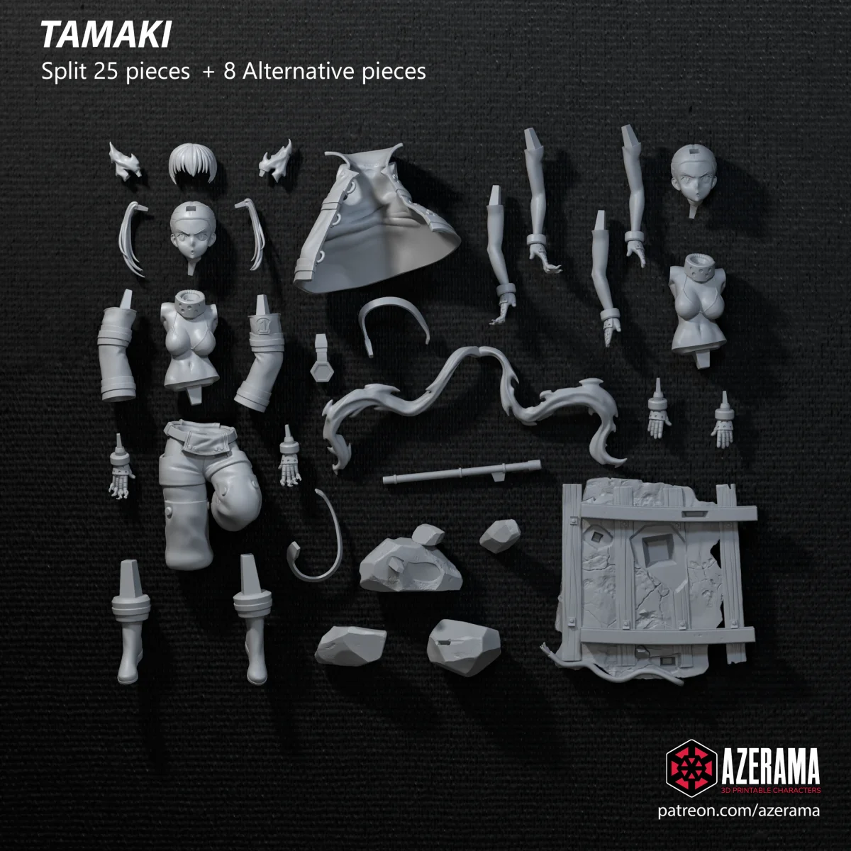 Tamaki | Fan Art | 3D Printed Resin Model Garage Kit | *Un-Painted* | Azerama 6