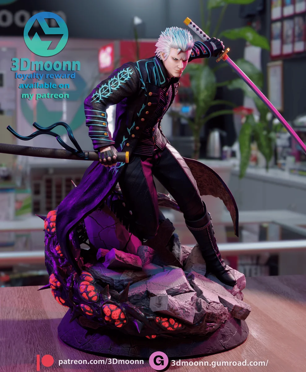 Vergil | Fan Art | 3D Printed Resin Model Garage Kit | *Un-Painted* | 3DMoonn 3