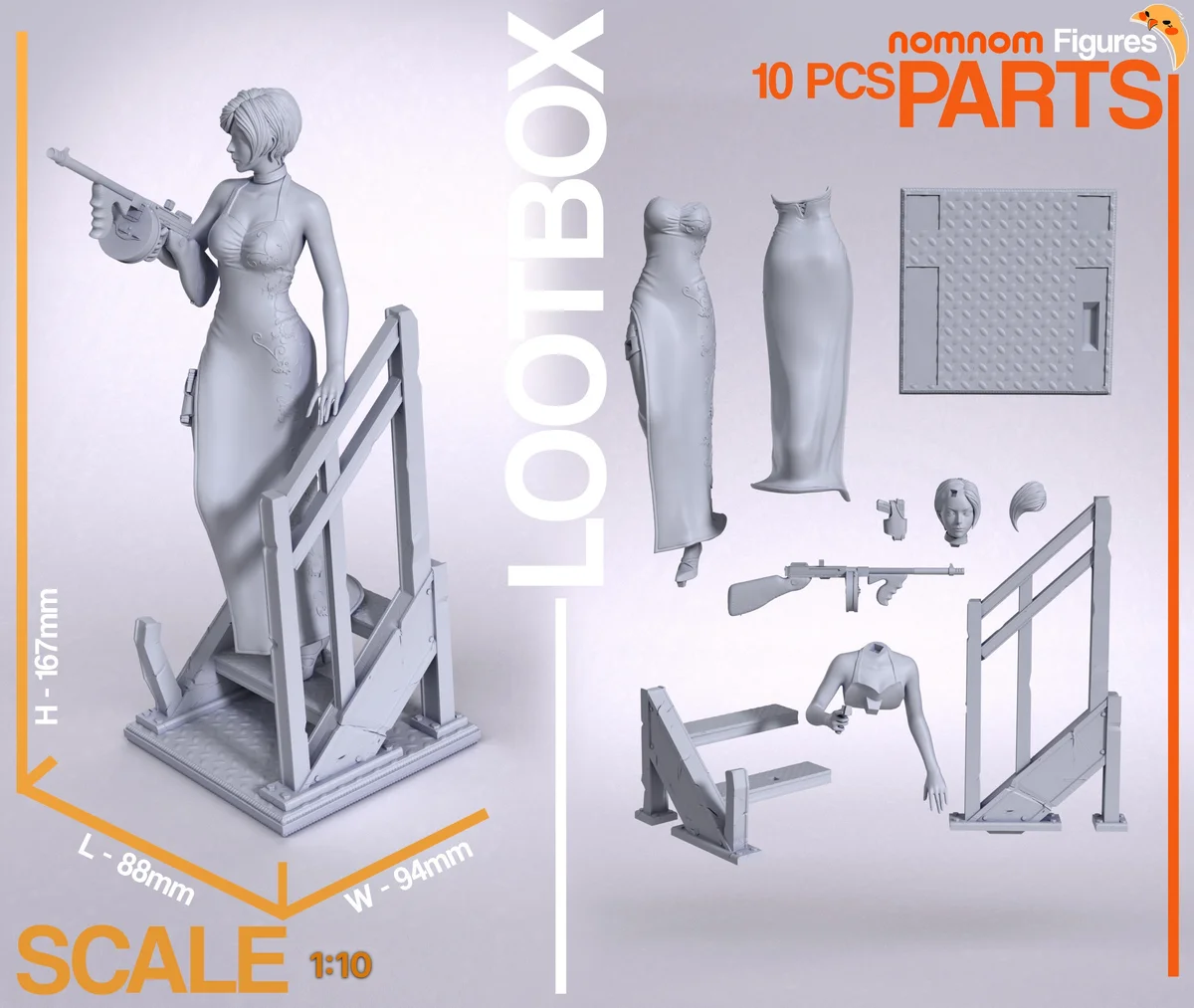 Ada Wong | Fan Art | 3D Printed Resin Model Garage Kit | *Un-Painted* | Nomnom 3