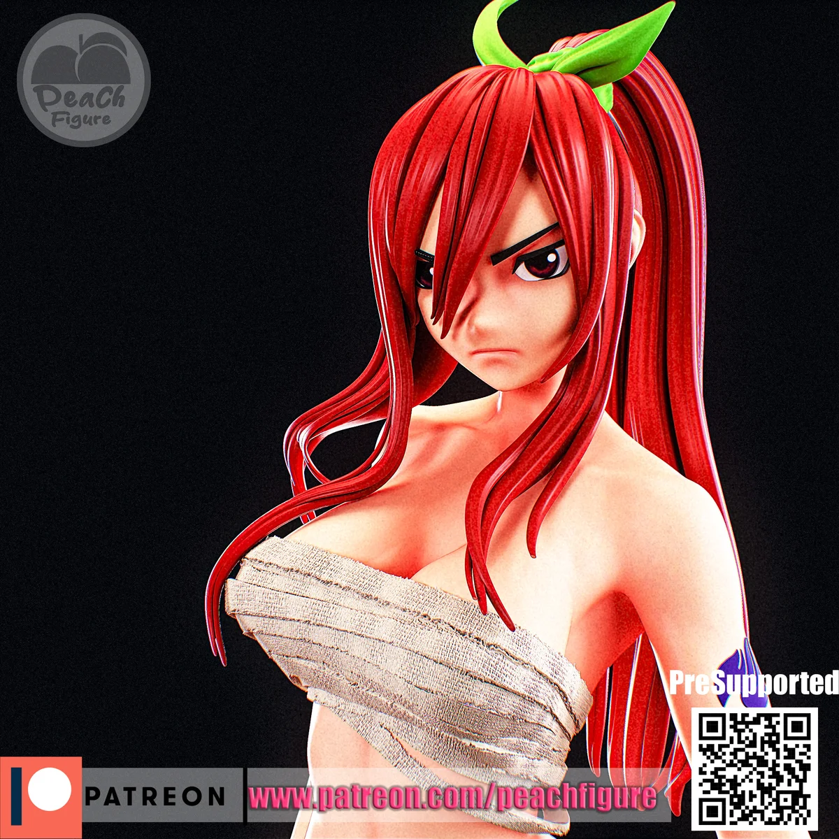 Erza Scarlet | Fan Art | 3D Printed Resin Model Garage Kit | *Un-Painted* | Peach Figure