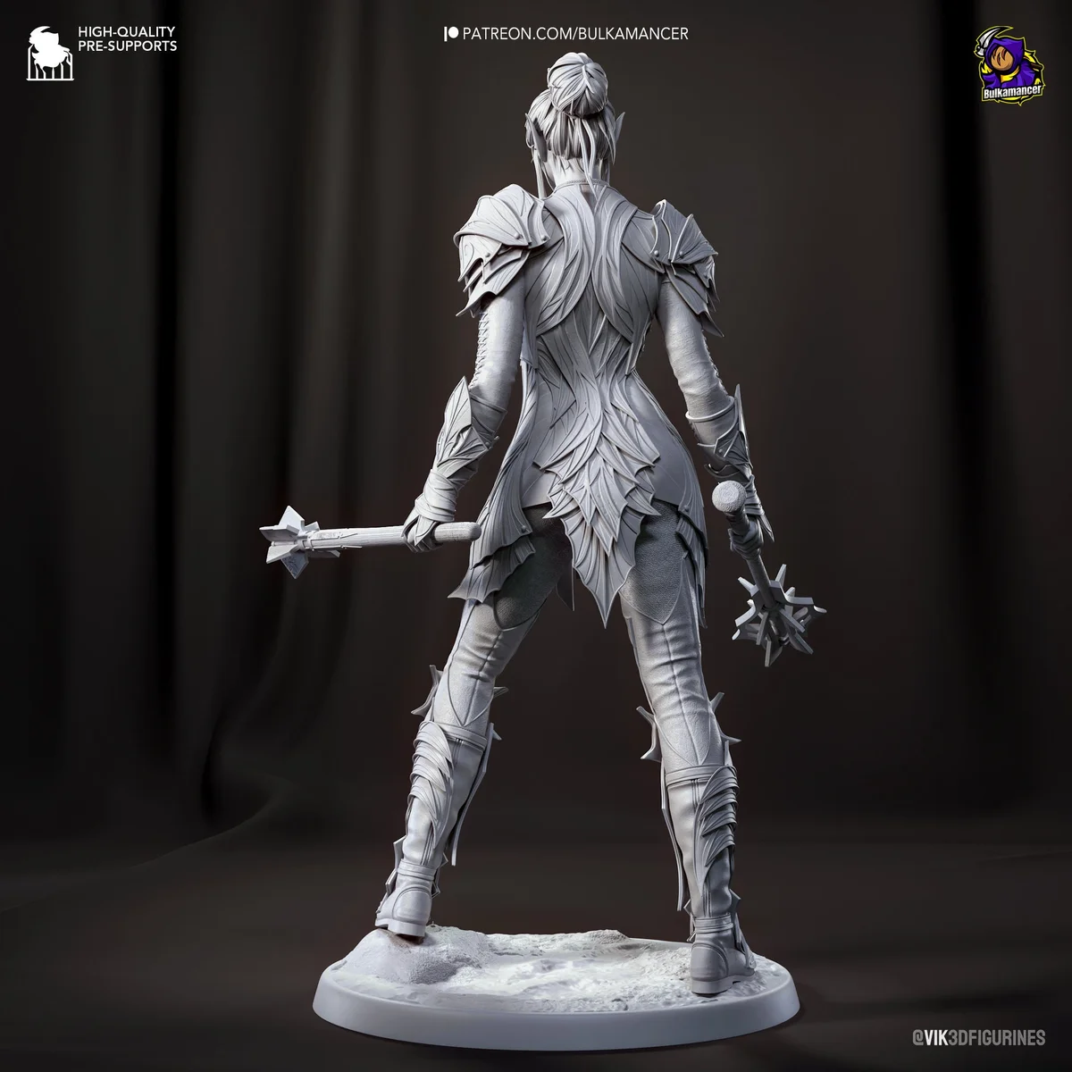 Drow Paladin | Fan Art | 3D Printed Resin Model Garage Kit | *Un-Painted* | Bulkamancer 7