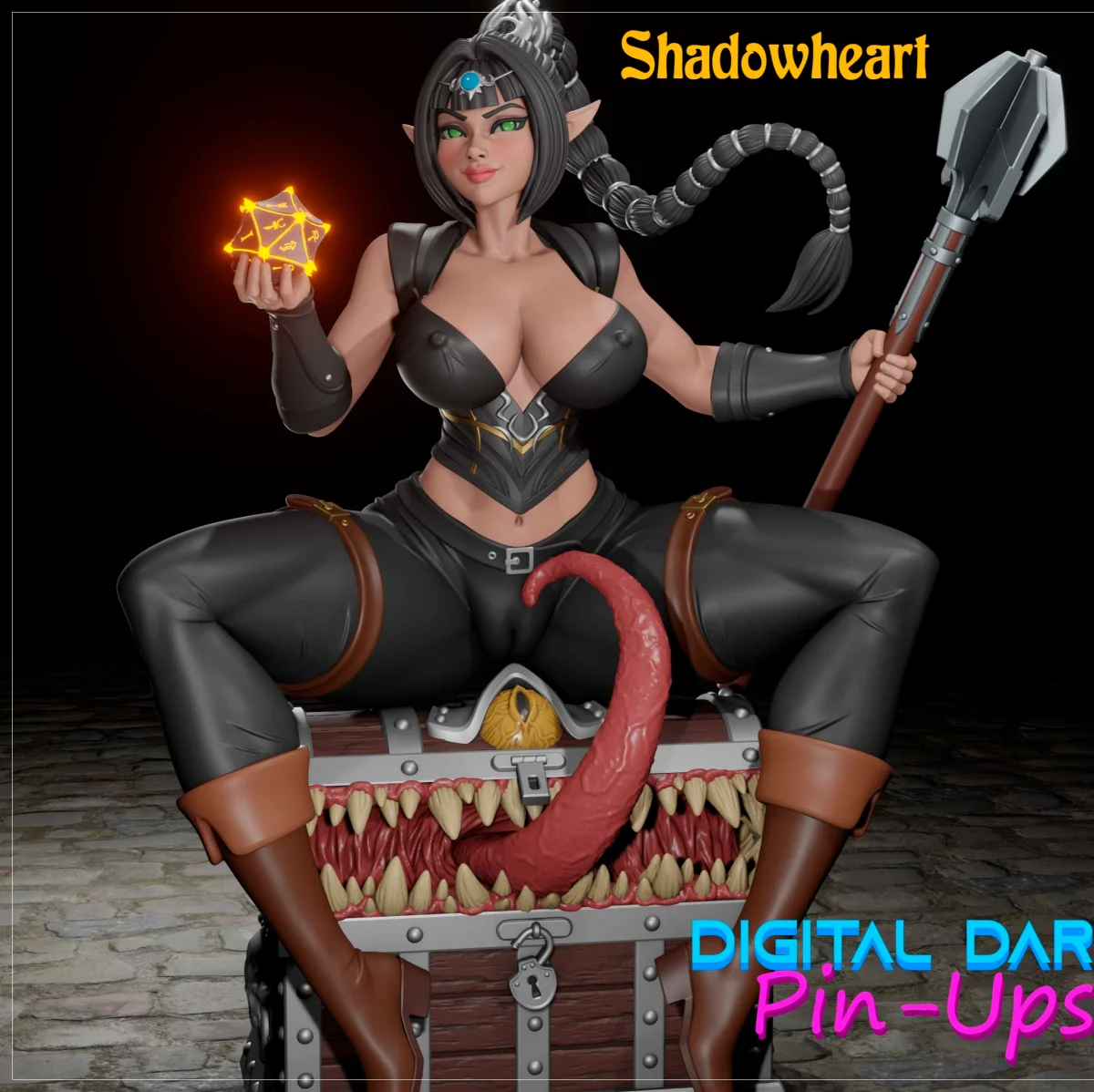 Shadowheart & Mimic | Fan Art | 3D Printed Resin Model Garage Kit | *Un-Painted* | Digital Dark