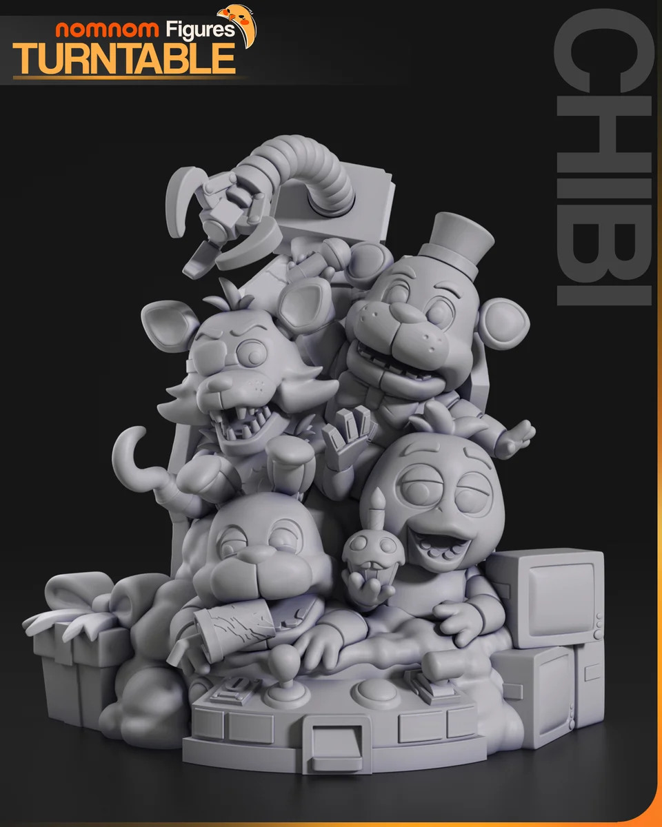 Chibi FNAF | Fan Art | 3D Printed Resin Model Garage Kit | *Un-Painted* | Nomnom 3