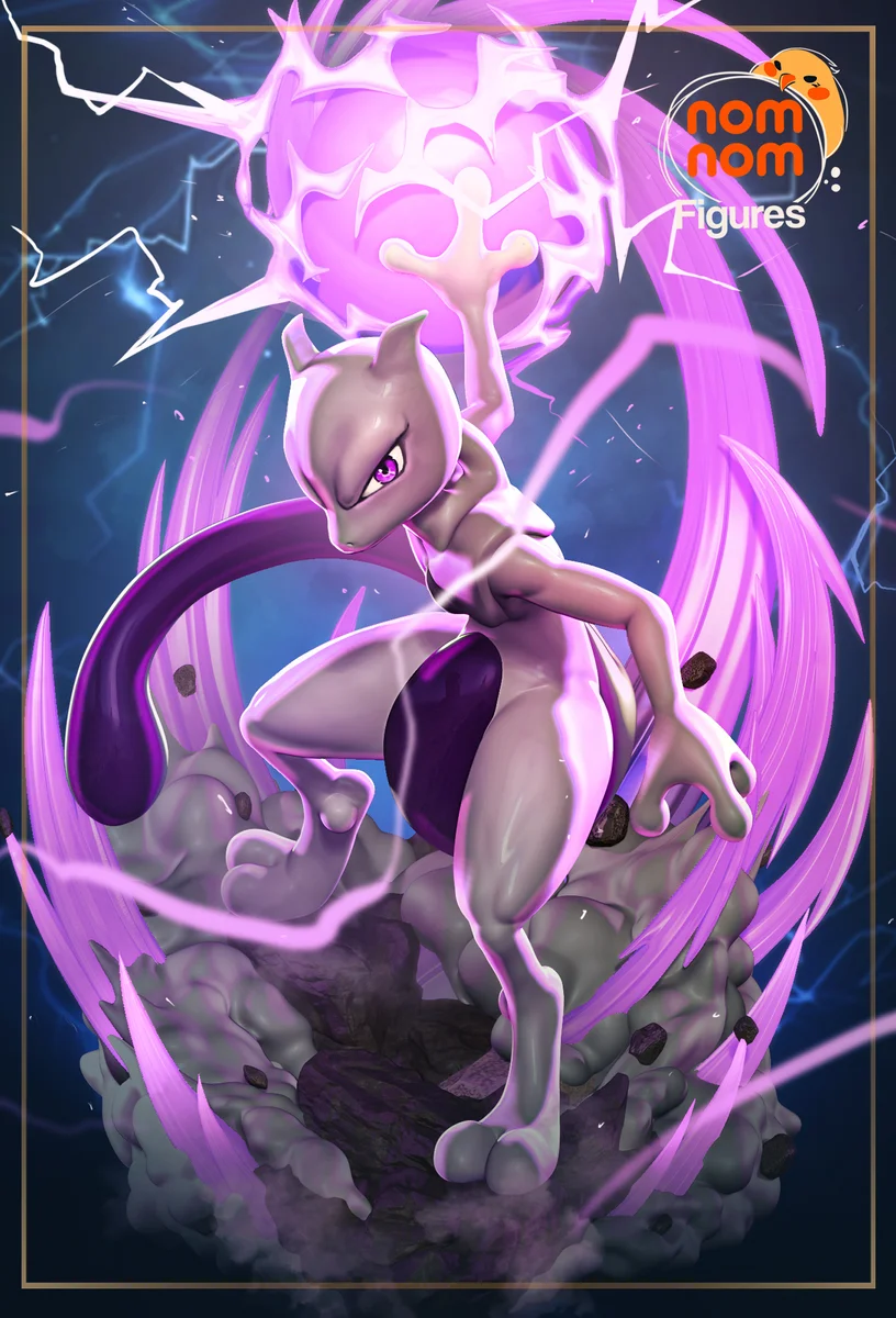 Mewtwo | Fan Art | 3D Printed Resin Model Garage Kit | *Un-Painted* | Nomnom