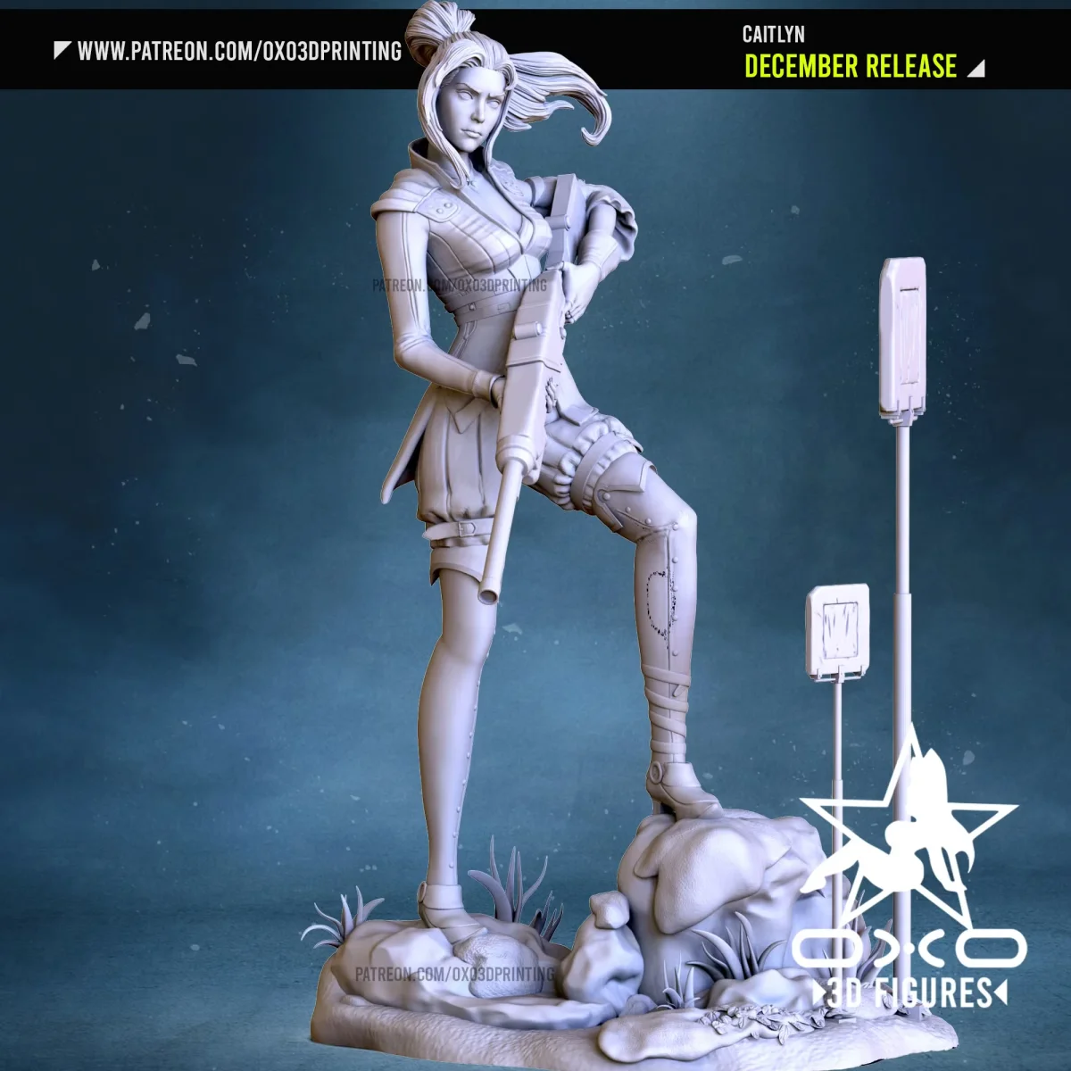Caitlyn | Fan Art | 3D Printed Resin Model Garage Kit | *Un-Painted* | OXO3D 4