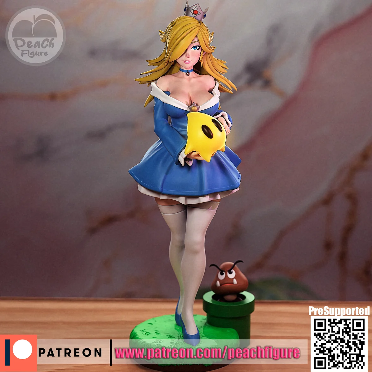 Rosalina | Fan Art | 3D Printed Resin Model Garage Kit | *Un-Painted* | Peach Figure 3
