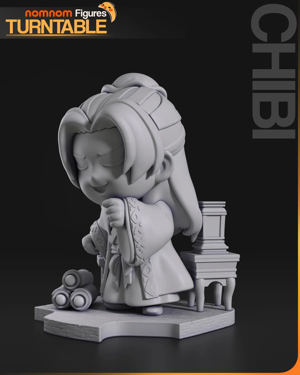 Chibi Jinshi | Fan Art | 3D Printed Resin Model Garage Kit | *Un-Painted* | Nomnom 5
